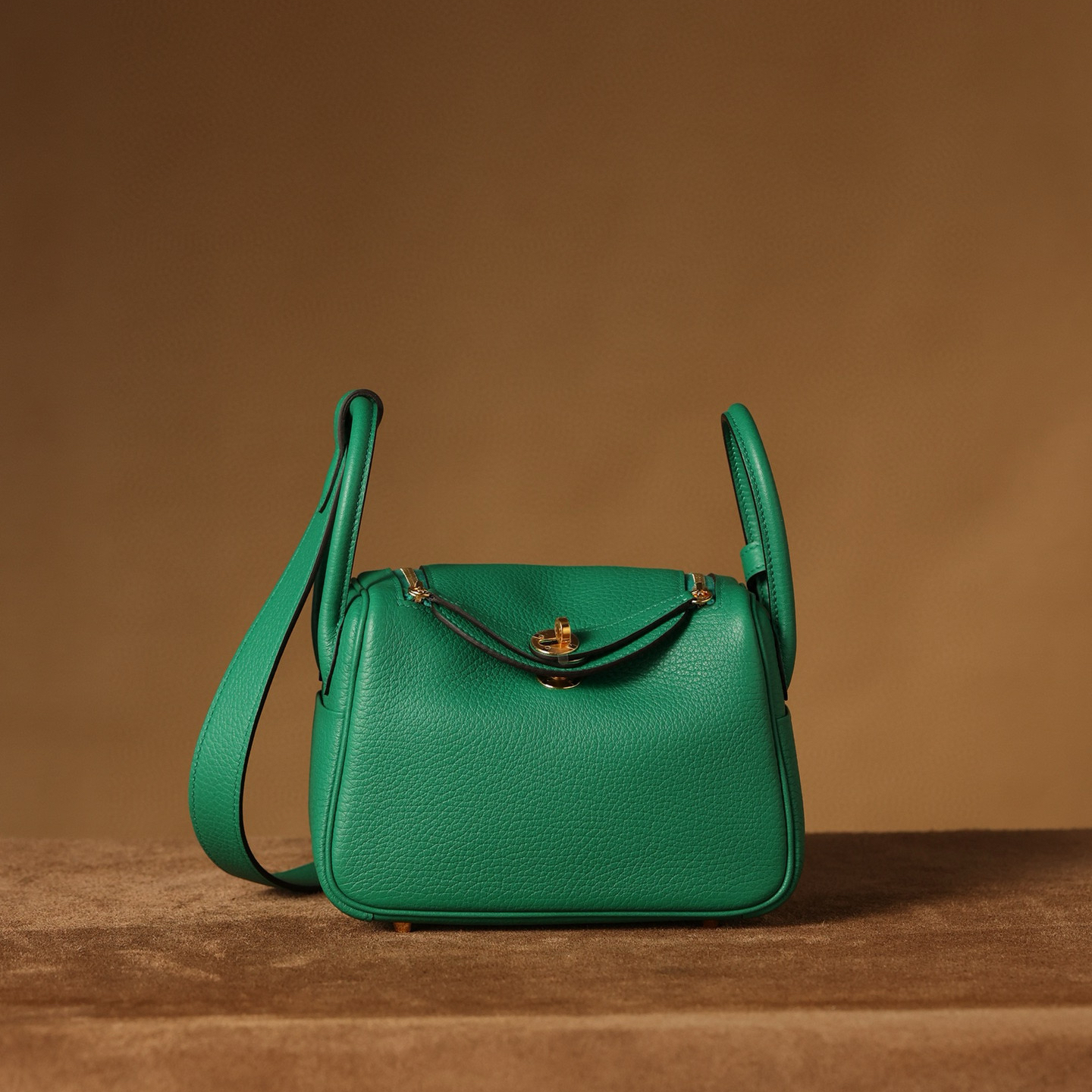 Hermes Lindy 19｜祖母綠TC皮｜金扣