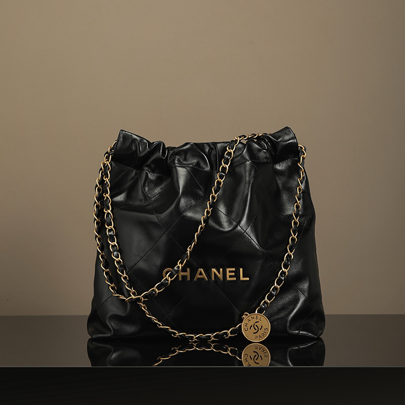 頂級復刻高仿香奈兒Chanel*22-Bag購物袋黑金小號 99%相似