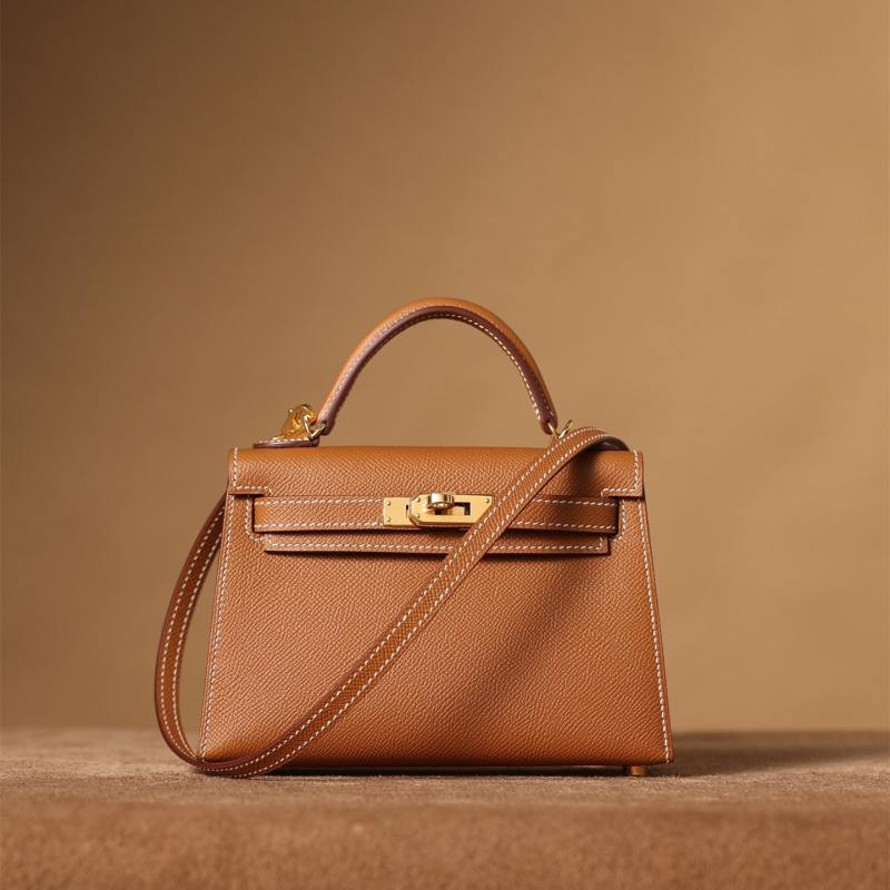 1:1復刻高仿愛馬仕Hermes bag 手袋 KellyMini19二代金棕色金扣 99%真