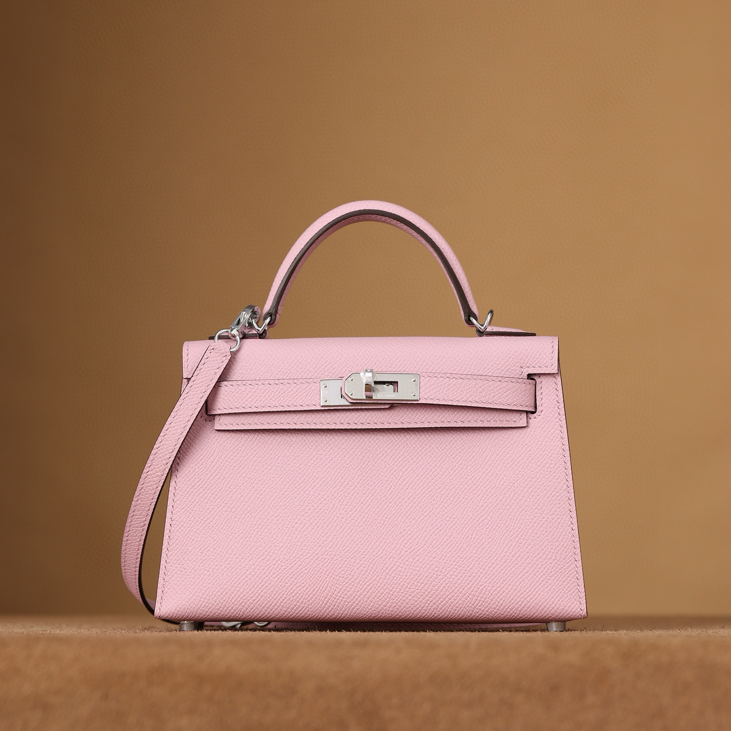 1:1復刻高仿愛馬仕Hermes bag 手袋 KellyMini19二代錦葵紫銀扣 99%真