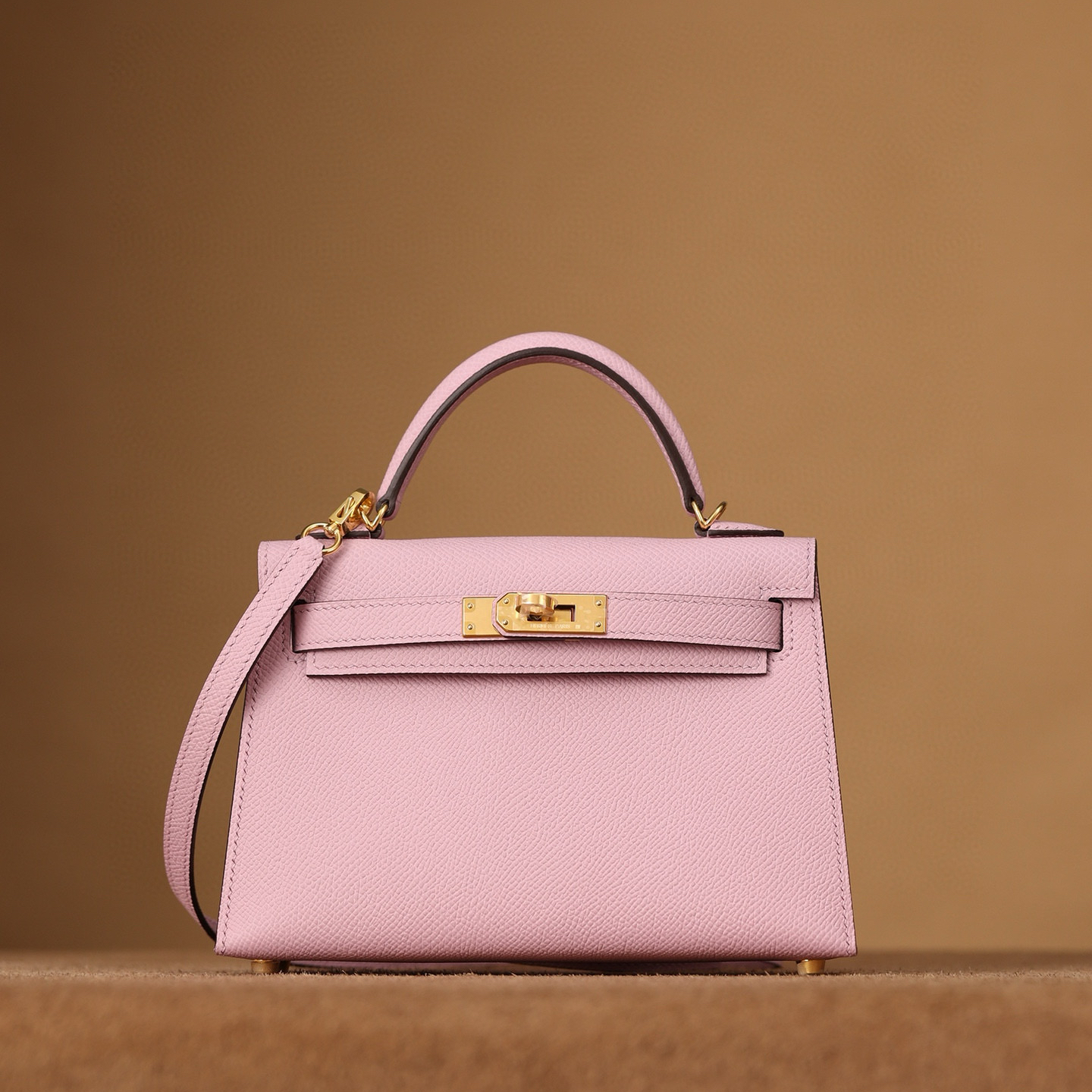 1:1復刻高仿愛馬仕Hermes bag 手袋 KellyMini19二代錦葵紫金扣 99%真