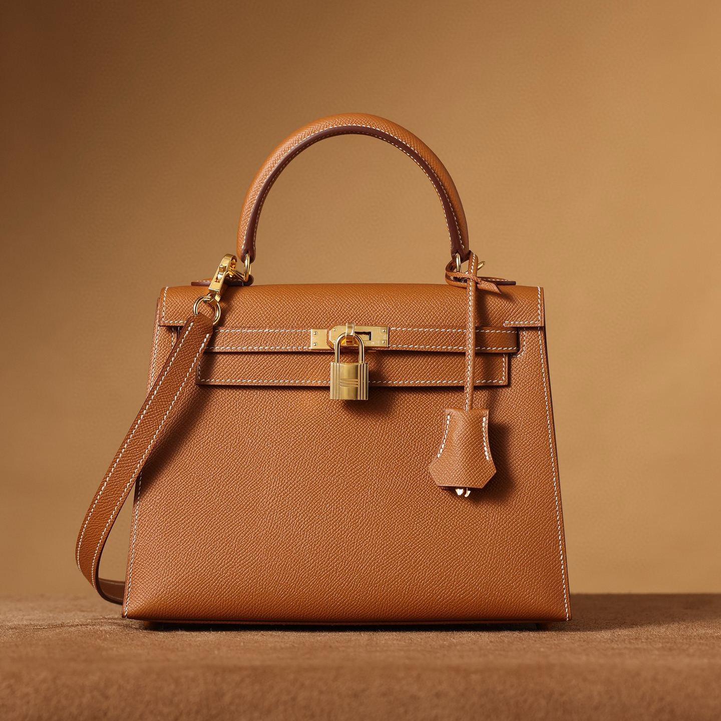 1:1復刻高仿愛馬仕Hermes bag 手袋 Kelly25棕色金扣 99%真