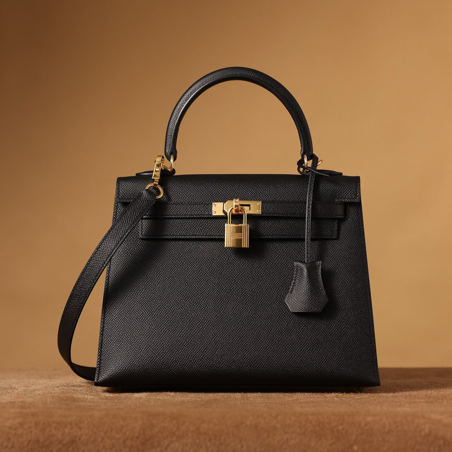 1:1復刻高仿愛馬仕Hermes bag 手袋 Kelly25黑色金扣 99%真