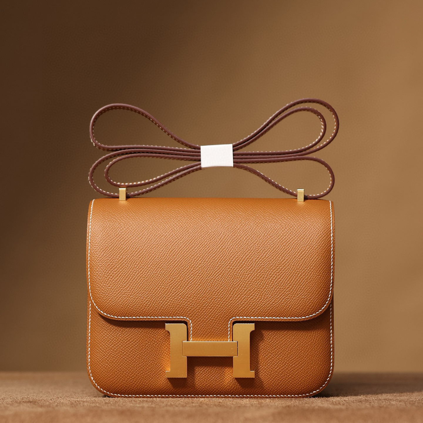 1:1復刻高仿Hermes bag 手袋 Constance19系列金棕色金扣 99%真