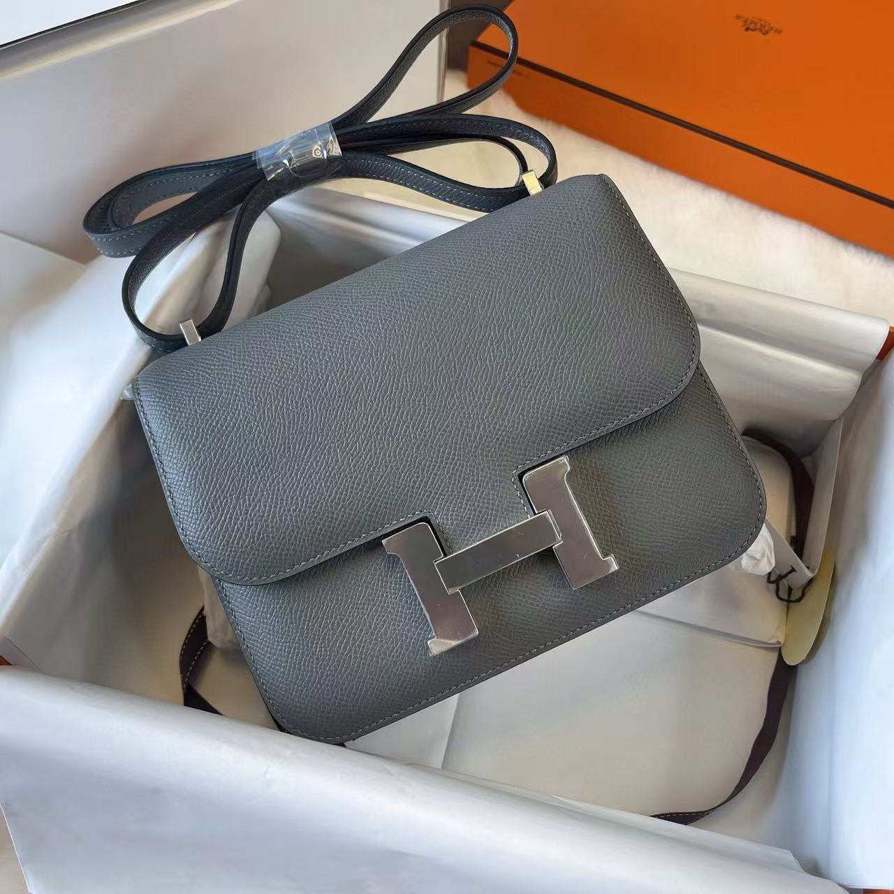 1:1復刻高仿Hermes bag 手袋 Constance 19錫器灰銀扣 99%真